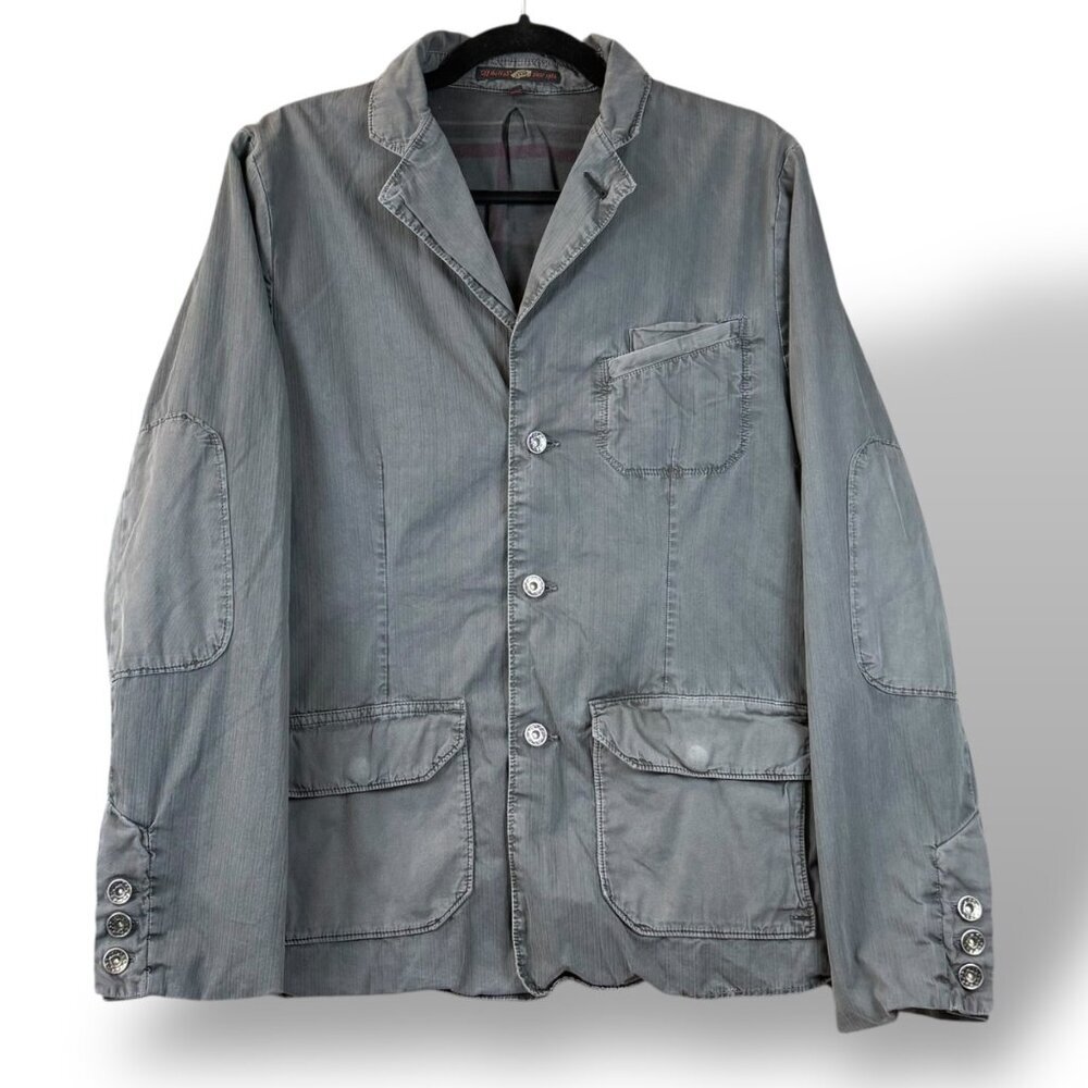 Vans Coat Mens Sz S Gray Flannel Lined Snap Belgin Work Jacket Skate Off The Wal
